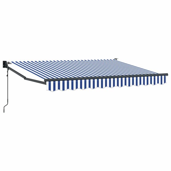 vidaXL Auvent rétractable Bleu et Blanc 3 5 x 2 m Polyester et métal