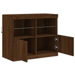vidaXL Buffet avec lumières LED chêne marron 81x37x67 cm
