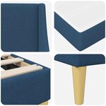 vidaXL Cadre de lit avec matelas Bleu 180 x 200 cm Polyester