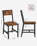 Chaise de salle à manger lot de 2 sièges cadre en acier style industriel salon cuisine marron rustique et noir 12_0004935