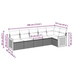 vidaXL Salon de jardin 6 Pièces avec coussins noir résine tressée