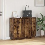 vidaXL Buffet LED Chêne fumé 90 x 32 x 75 cm Bois d'ingénierie