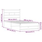 vidaXL Cadre de lit en métal sans matelas chêne marron 100x200 cm