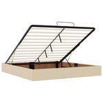 VidaXL Cadre de lit ottoman sans matelas crème 200x200 cm tissu