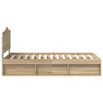 vidaXL Cadre de lit avec tête de lit Sonoma 90 x 190 cm Pin massif