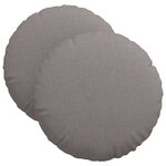 vidaXL Coussins de siège 2 pc Tissu Taupe Ø40 x 13 cm