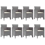 vidaXL Ensemble de salle à manger pour jardin 9 Pièces Blanc