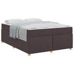 vidaXL Cadre de lit avec matelas Marron foncé 160 x 200 cm tissu