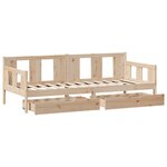 vidaXL Lit de jour avec tiroirs sans matelas 90x200 cm bois massif