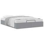 vidaXL Cadre de lit ottoman sans matelas gris clair 140x200 cm tissu