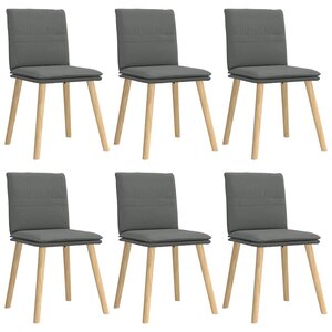vidaXL Chaises à manger lot de 6 gris foncé tissu