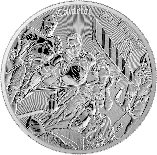 Pièce de monnaie en Argent 2 Dollars g 31.1 (1 oz) Millésime 2024 Camelot SIR LANCELOT