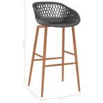 vidaXL Chaises de bar lot de 2 gris