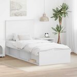 vidaXL Cadre de lit Blanc 90 x 190 cm Bois de pin massif