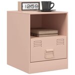 vidaXL Table de chevet rose 34 5x39x44 cm acier