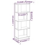 vidaXL Bibliothèque/Séparateur de pièce Blanc 51x25x132 cm Pin massif