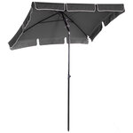 Parasol rectangulaire inclinable alu acier polyester haute densité diamètre 2 m gris