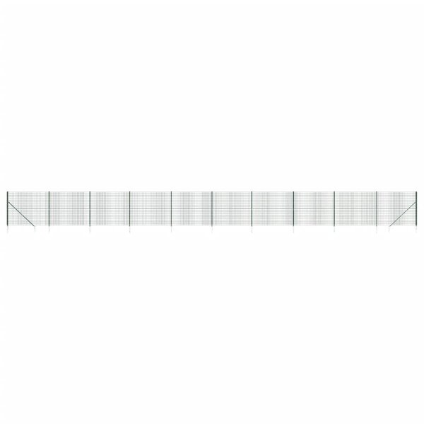 vidaXL Clôture en treillis métallique et piquet d'ancrage vert 2 2x25m