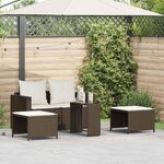 vidaXL Salon de jardin 5 Pièces avec coussins empilable marron polyrotin