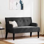 vidaXL Banc Chesterfield Noir 112 x 65.5 x 75 cm Velours
