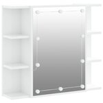 vidaXL Armoire à miroir avec LED Blanc brillant 70x16 5x60 cm