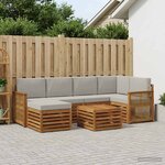 vidaXL Ensemble de canapé d'angle 6 Pièces Naturel et gris clair