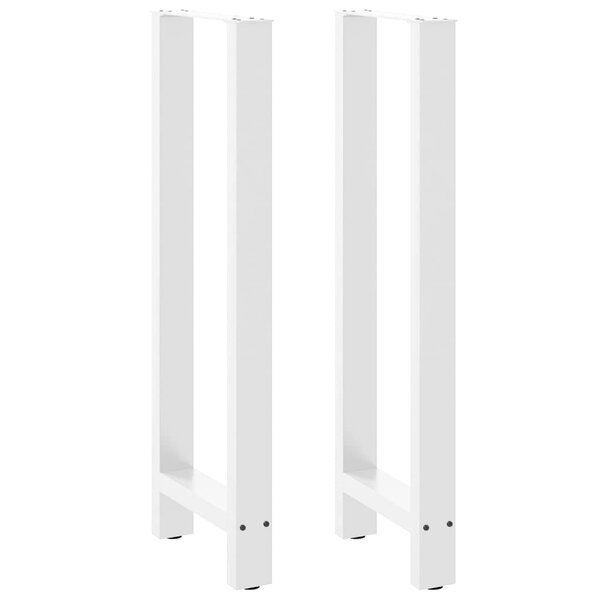 vidaXL Pieds de table de bar Blanc 2 pièces 50 x (110-111) cm Acier