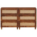 vidaXL Ensemble de Meubles de Rangement 2 Pièces Marron 60 x 33.5 x 75 cm