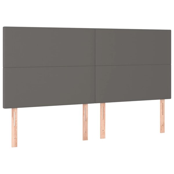 vidaXL Têtes de lit 4 Pièces Gris 80x5x78/88 cm Similicuir