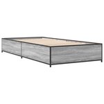 vidaXL Cadre de lit sonoma gris 100x200 cm bois d'ingénierie et métal