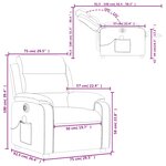 vidaXL Fauteuil de massage inclinable électrique cappuccino similicuir
