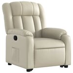 vidaXL Fauteuil inclinable Crème Similicuir