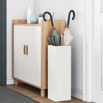 vidaXL Porte-parapluie Blanc 15 5 x 15 5 x 49 cm Métal