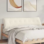 vidaXL Coussin de Dos Crème 200 x 50 cm Tissu en velours côtelé