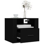 vidaXL Table de chevet murale Noir 50x36x40 cm