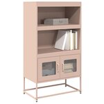 vidaXL Buffet haut rose 68x39x123 cm acier