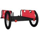 vidaXL Remorque de vélo rouge et noir tissu oxford et fer