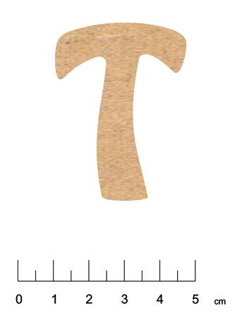 Alphabet en bois MDF adhésif 5 cm Lettre T - Terre et Bois Créations