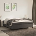 vidaXL Cadre de lit Gris foncé 160 x 200 cm Velours
