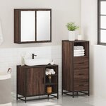 vidaXL Ensemble de meubles de salle de bain 3 Pièces Chêne marron