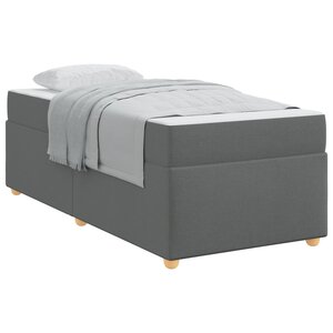 vidaXL Cadre de lit avec matelas Gris foncé 100 x 200 cm tissu