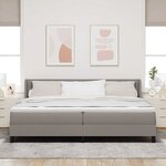 vidaXL Lit à ressorts avec matelas Taupe 200 x 200 cm Polyester