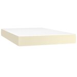 vidaXL Sommier tapissier et matelas et LED Crème 120x200 cm Similicuir