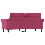 vidaXL Canapé à 2 places Rouge bordeaux 140 cm Velours