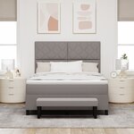 vidaXL Lit à Ressorts avec Matelas & Banc Taupe 140x200 cm Tissu