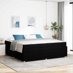 vidaXL Cadre de lit avec matelas avec matelas Noir 200 x 200 cm tissu
