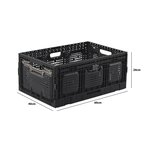 Pack and Move - Lot 3 Bacs Rangement Pliables - Charge 20 kg - 40 x 60 x 25 9 cm - Stockage  Outillage - Rangement Facile - Robustes - 55L