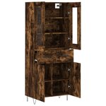 vidaXL Buffet haut Chêne fumé 69 5x34x180 cm Bois d'ingénierie