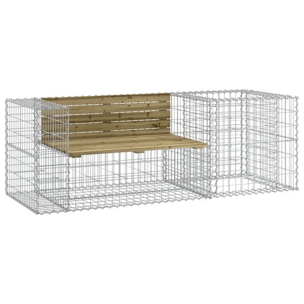 vidaXL Banc de jardin avec panier en gabion bois de pin imprégné
