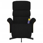 vidaXL Fauteuil inclinable de massage avec repose-pieds noir tissu